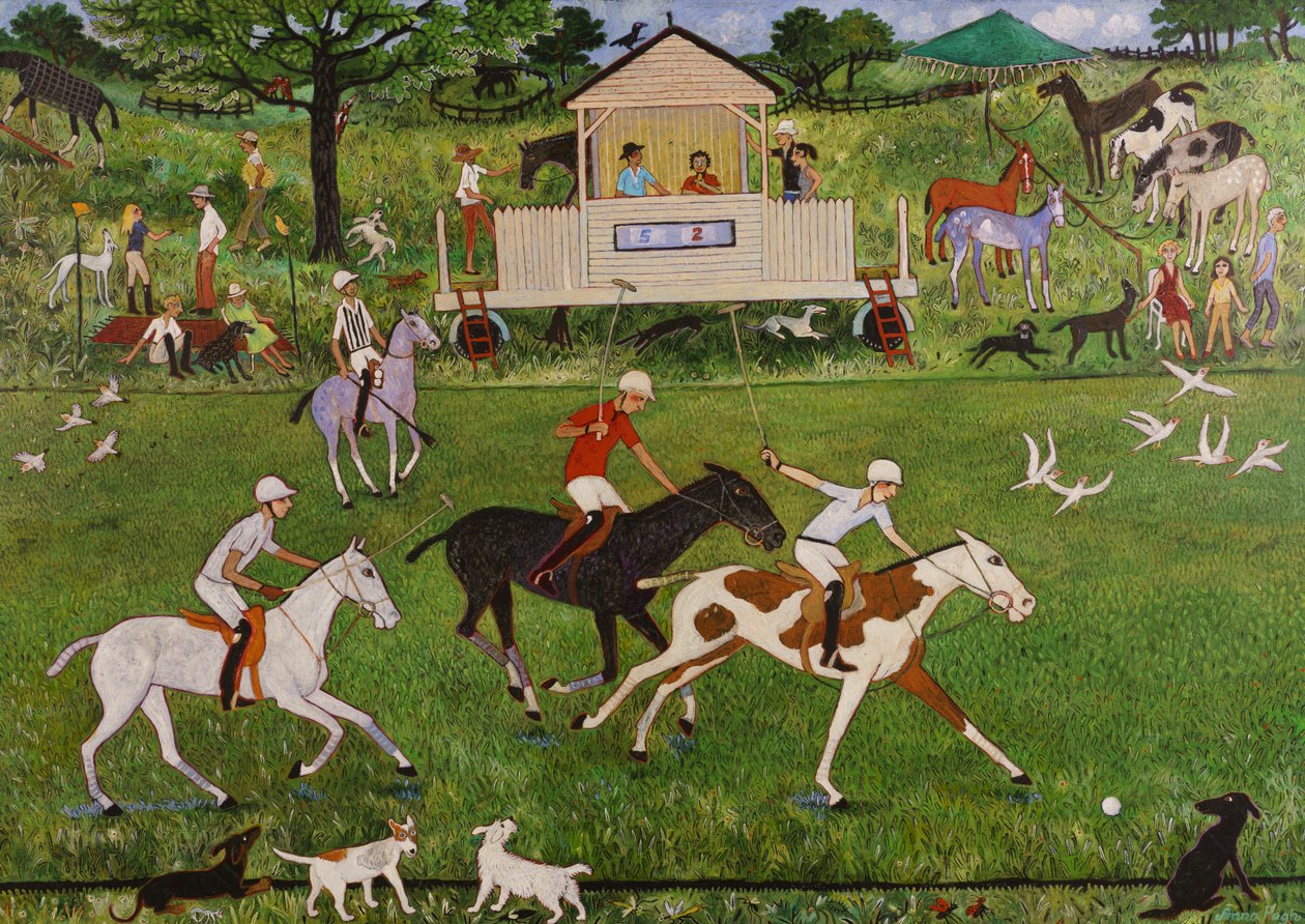 De quién es la pelota, 2018 (acrílico) de Anna Pugh