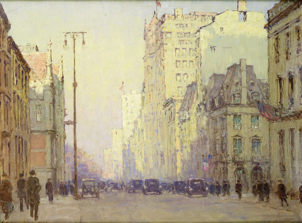 5th Ave, at 57th Street, c.1918 (óleo sobre lienzo) de Anna Richards Brewster