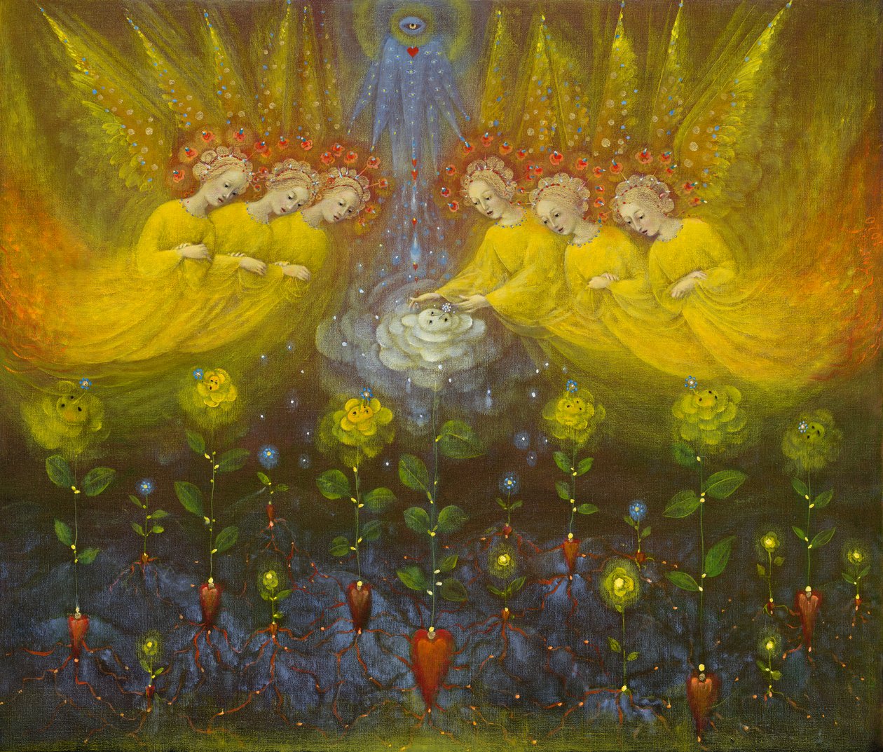 Jardín celestial, 2020 (óleo sobre lino belga) de Annael Anelia Pavlova
