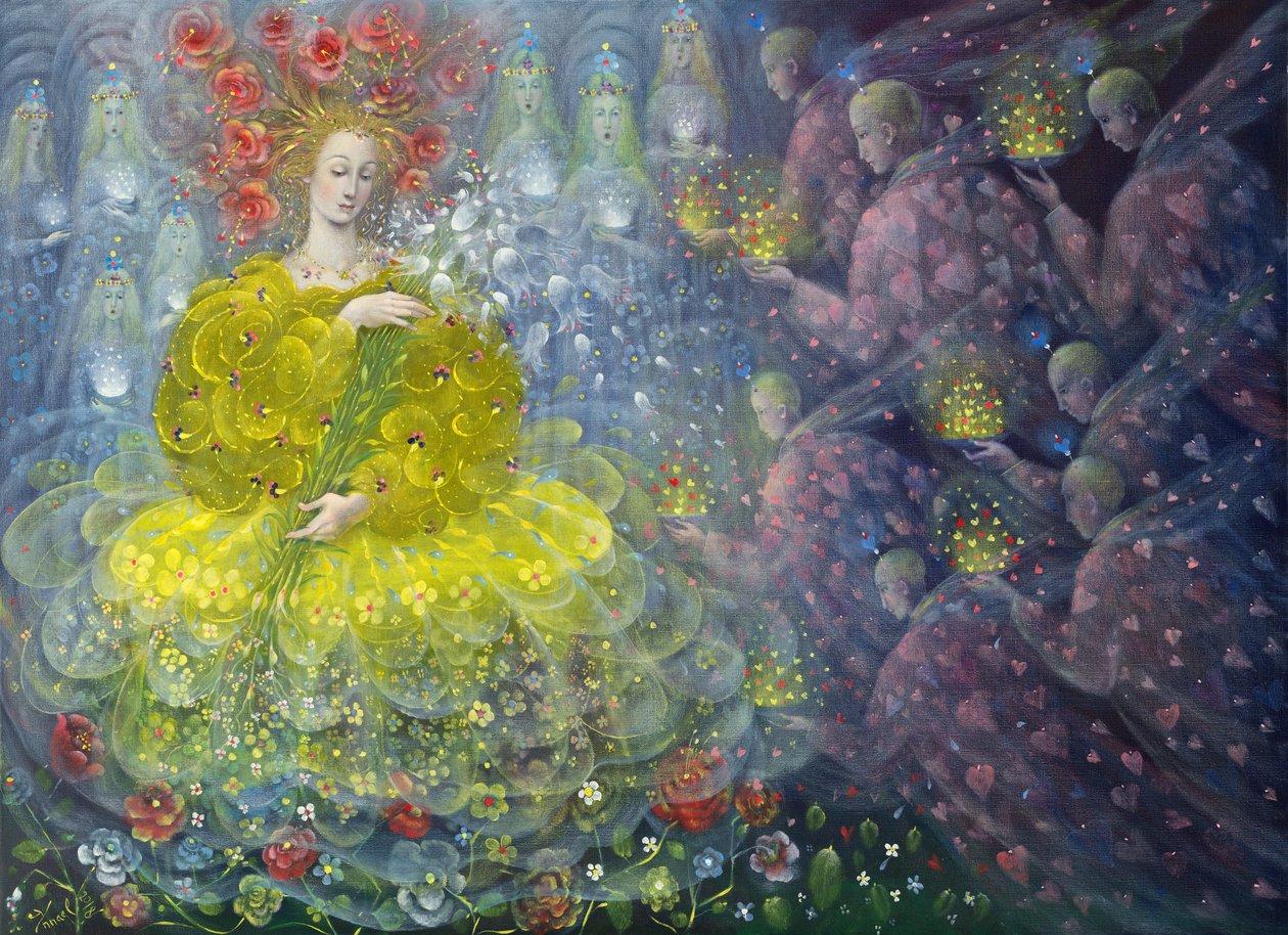 Reina de las flores, 2018 (óleo sobre lino belga) de Annael Anelia Pavlova