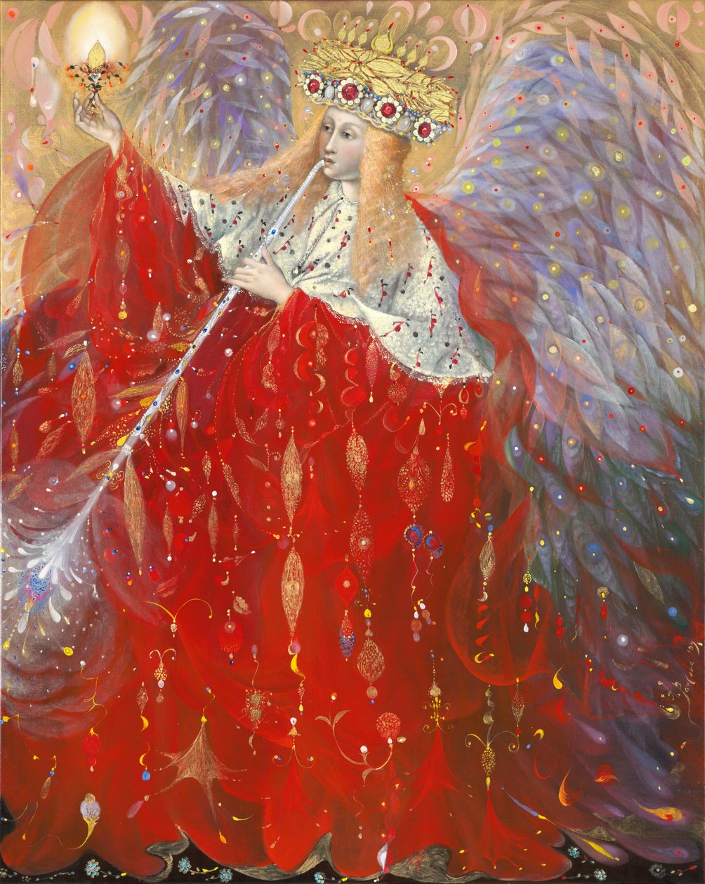 El ángel de la vida, 2009 (óleo y pan de oro sobre lino belga) de Annael Anelia Pavlova
