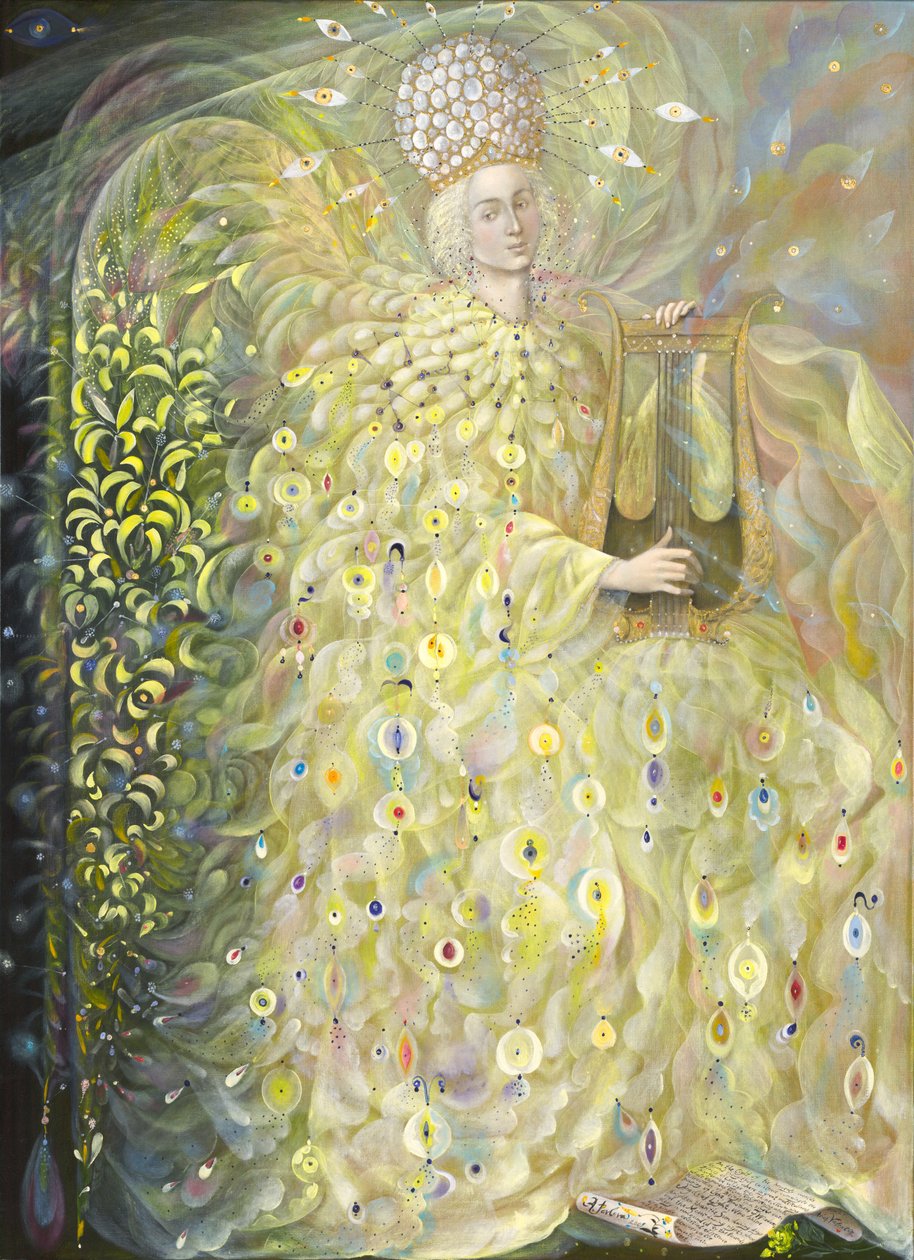 El ángel de la sabiduría, 2009 (óleo y pan de oro sobre lino belga) de Annael Anelia Pavlova