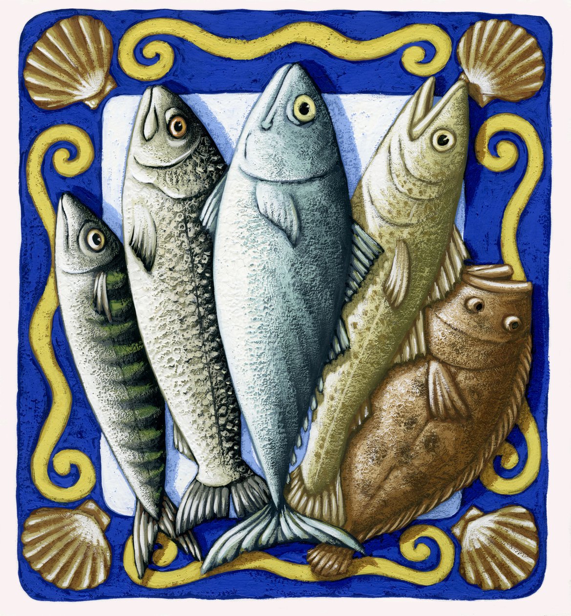 Pescado fresco, 2014 (gouache) de Annalisa Morrocco