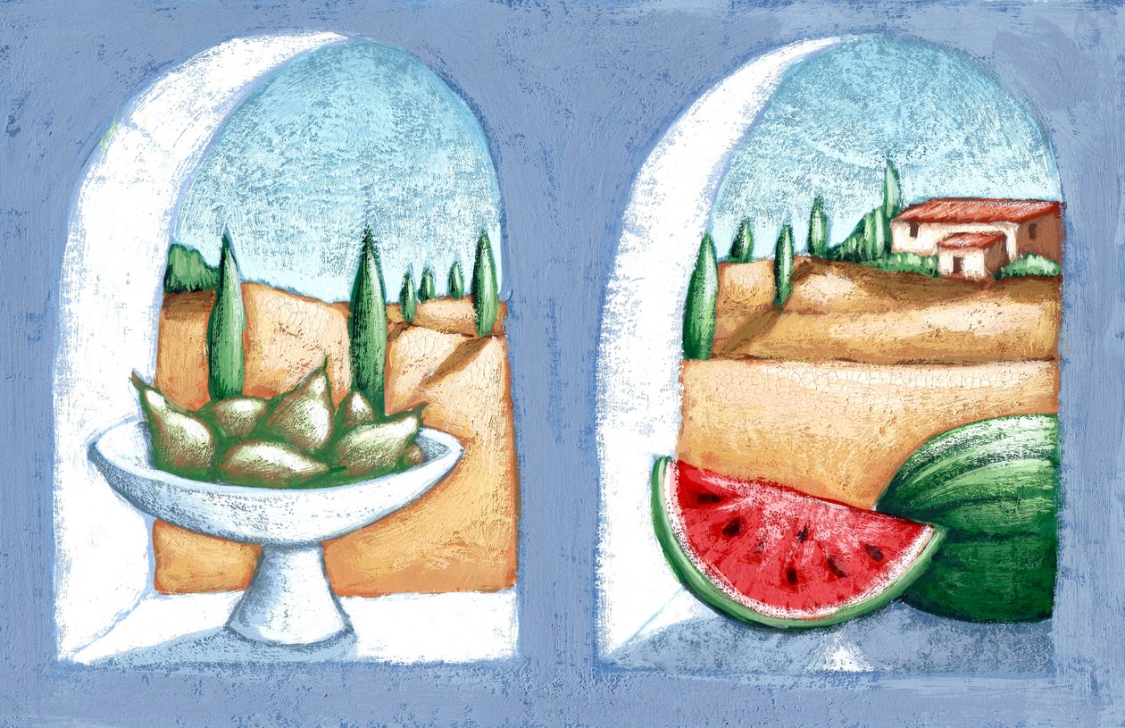 Paisaje italiano, 2010 (gouache) de Annalisa Morrocco
