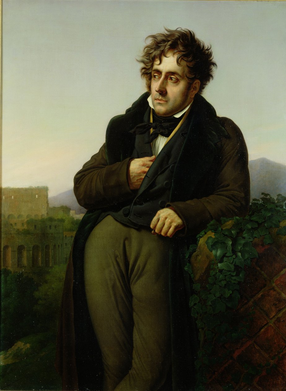 Retrato de François René (1768-1848) Vizconde de Chateaubriand, 1811 de Anne Louis Girodet de Roucy Trioson