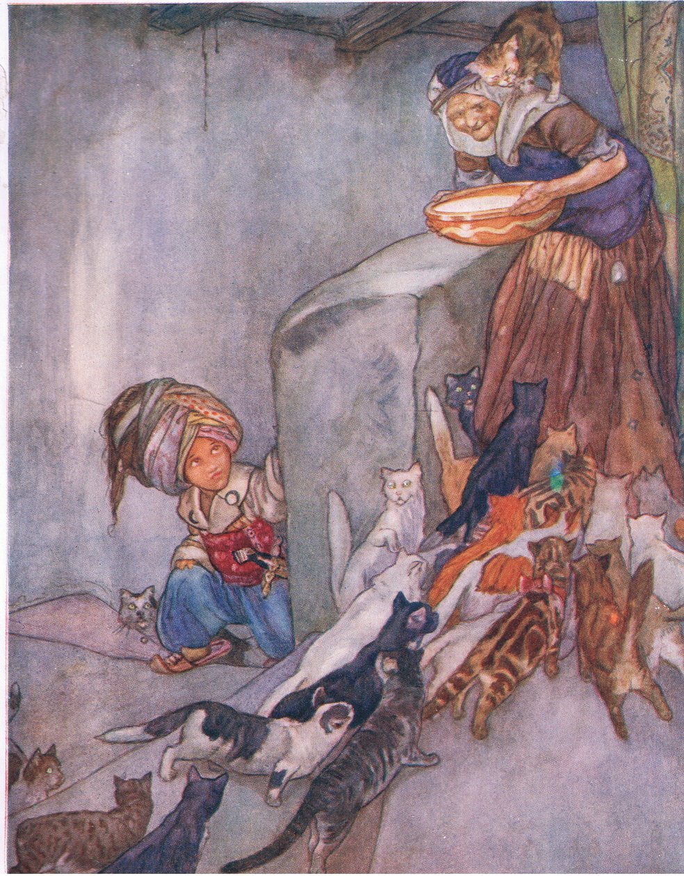 Leche para la familia, del Gran Libro para Niños (Herbert Strang) publicado por Humphrey Milford, Oxford University Press, c.1920 de Anne Anderson