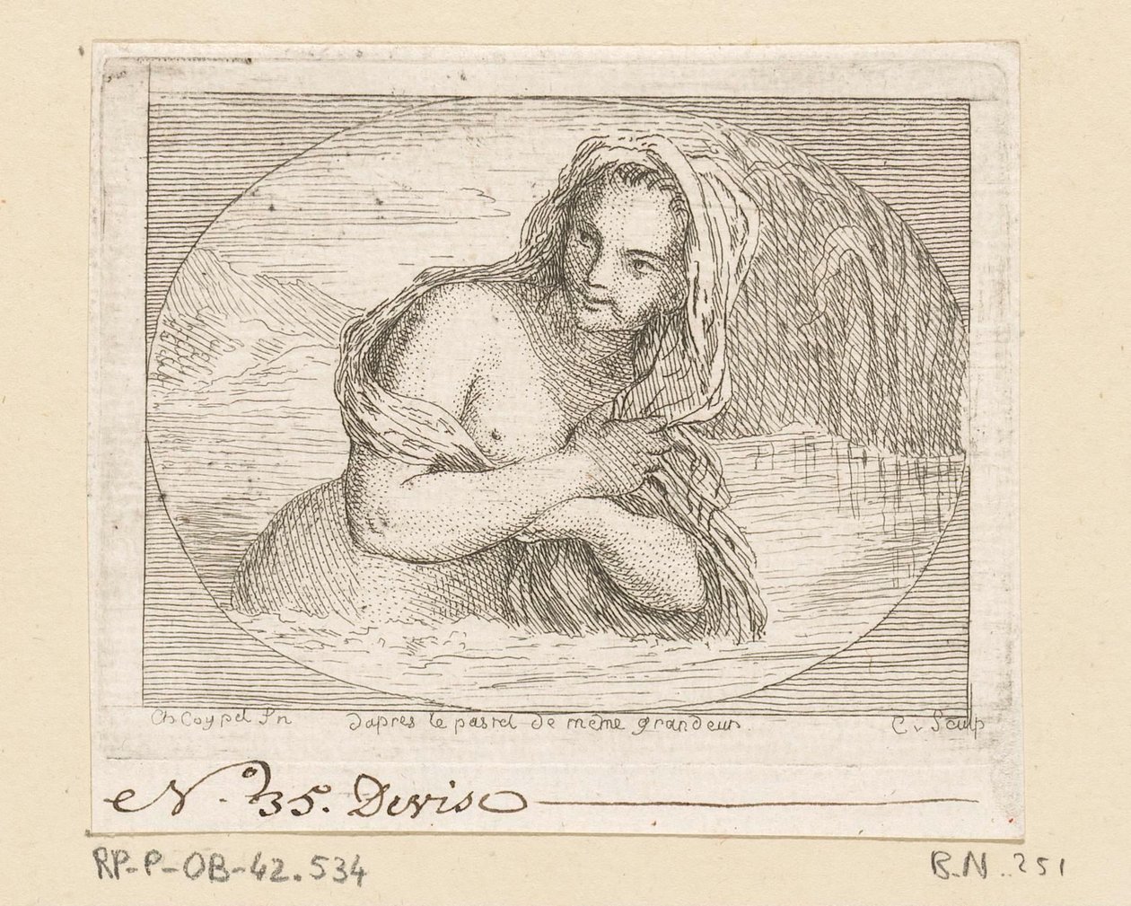 mujer bañándose en un río de Anne Claude Philippe Caylus