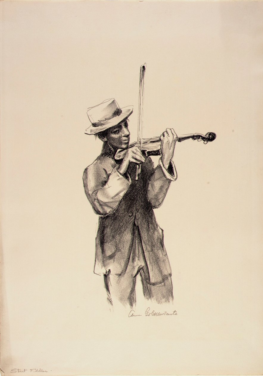Violinista callejero de Anne Goldthwaite