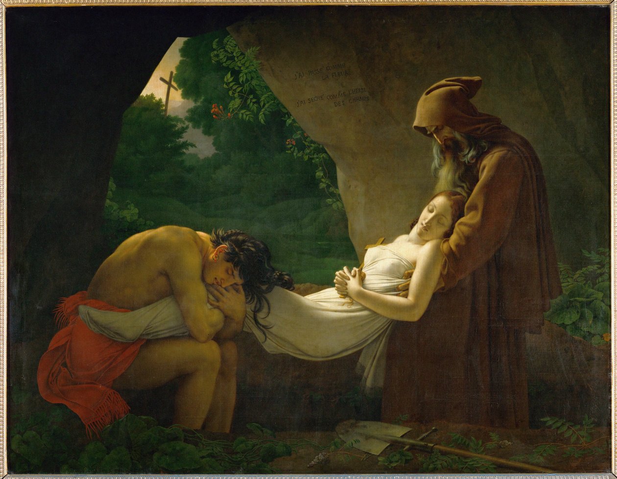 Atala au Tombeau, también conocido como el funeral de Atala ... de Anne Louis Girodet de Roucy Trioson