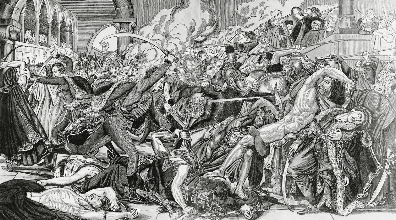 Represión francesa durante la revuelta de El Cairo, 21 de octubre de Anne Louis Girodet de Roucy Trioson