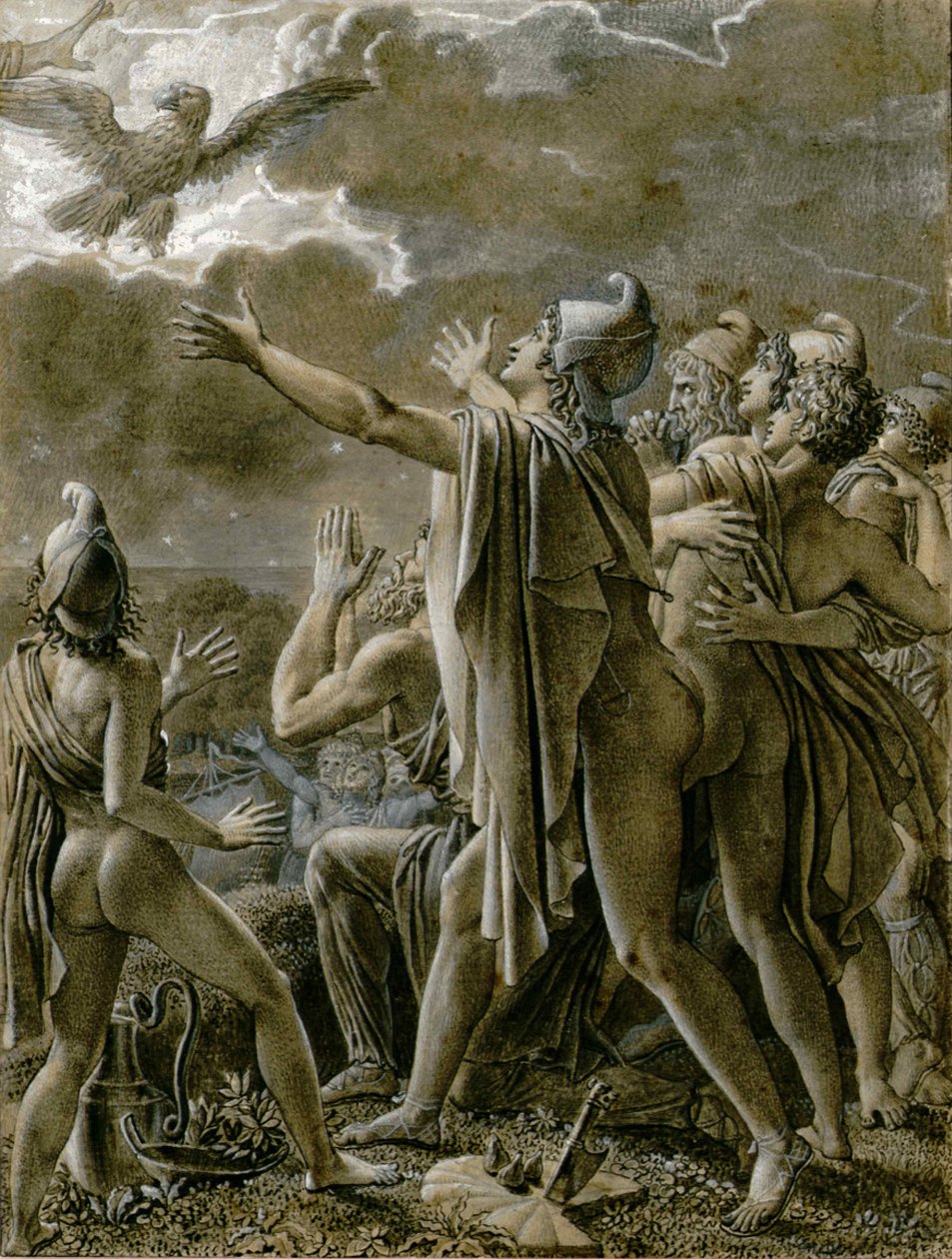 Eneas y sus seguidores en el Lacio de Anne Louis Girodet de Roucy Trioson