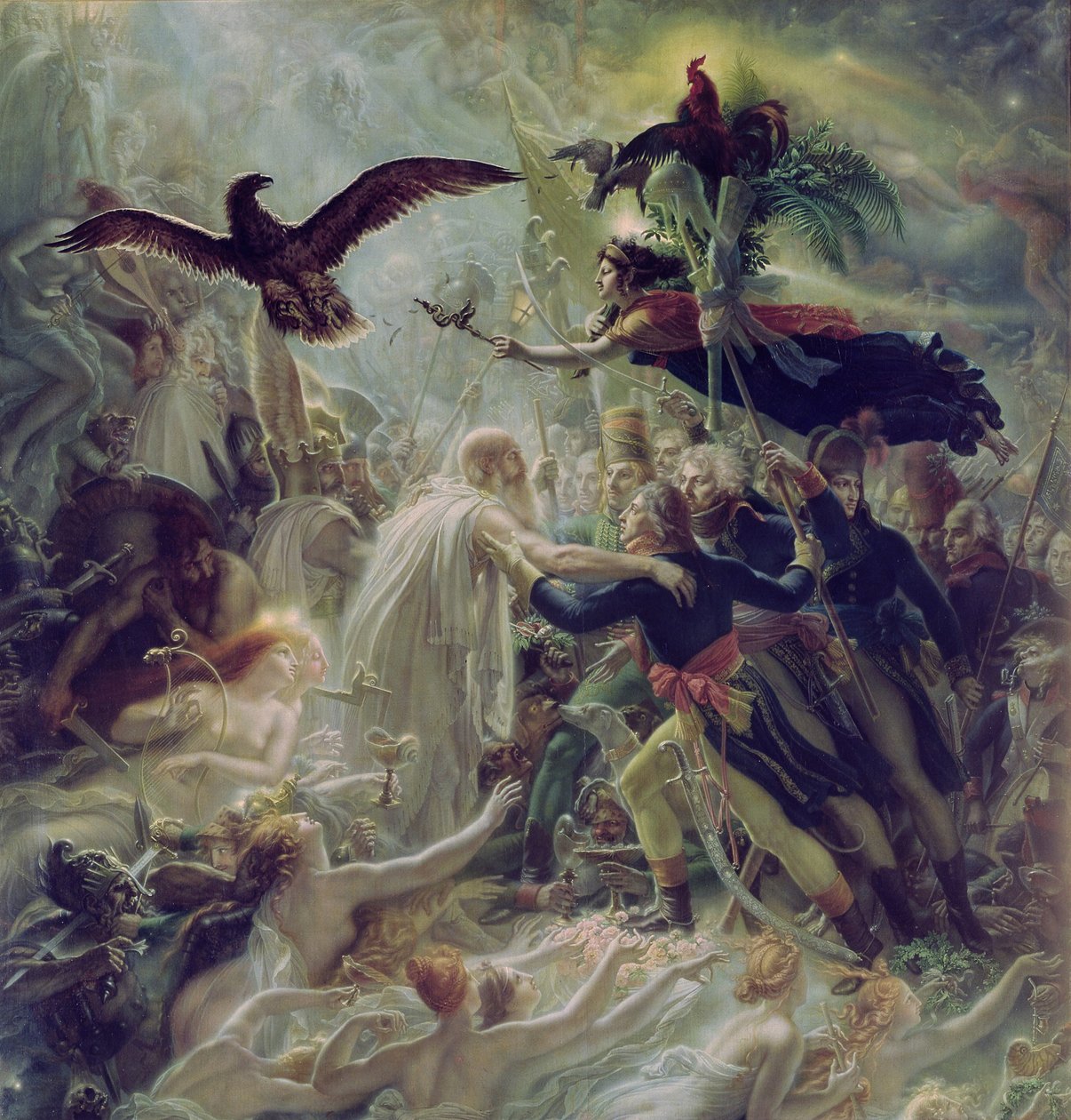 Apoteosis de los héroes franceses que murieron por su país durante la guerra por la libertad de Anne Louis Girodet de Roucy Trioson
