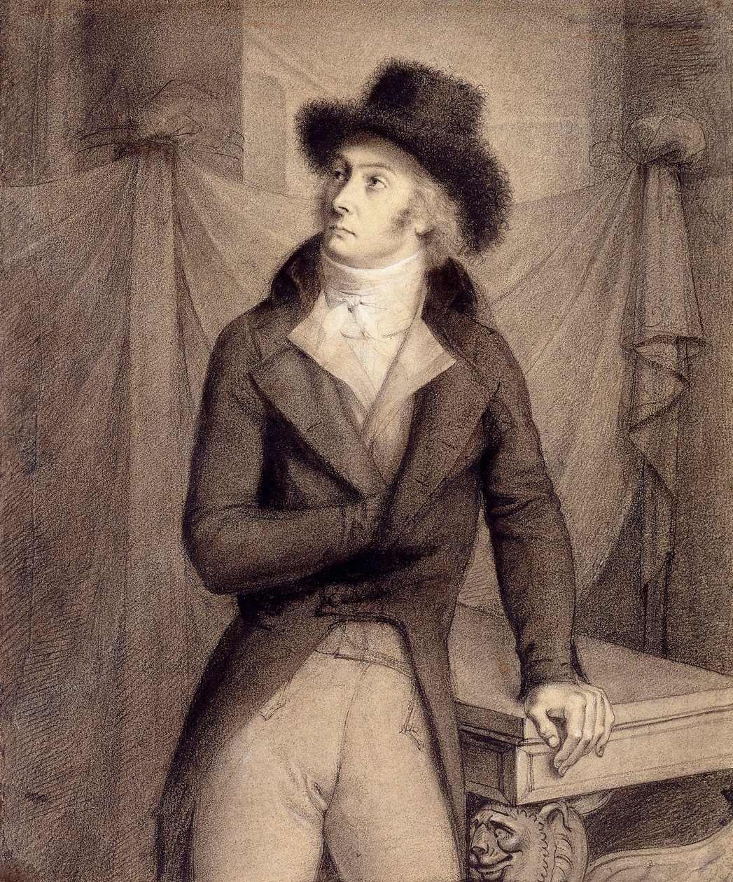 Retrato de un hombre, presuntamente Pierre-Paul Roger-Collard de Anne Louis Girodet de Roucy Trioson