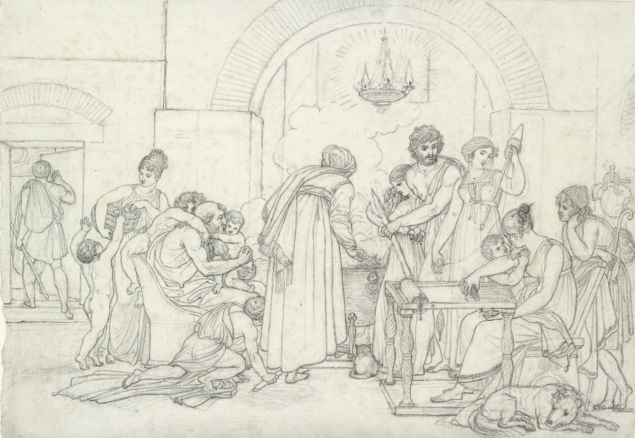 Interior rústico en la antigüedad de Anne Louis Girodet de Roucy Trioson