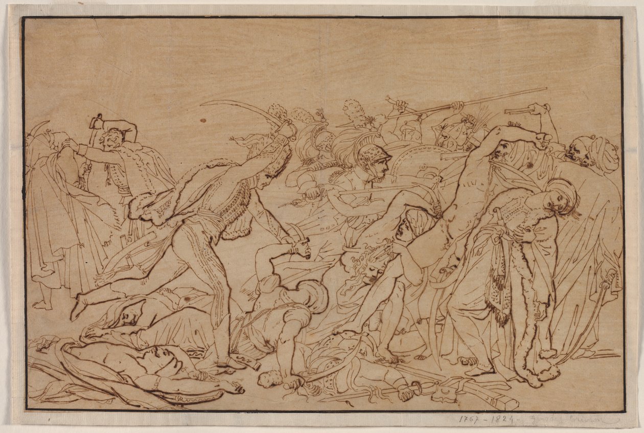 estudio para la revuelta de el cairo de Anne Louis Girodet de Roucy Trioson
