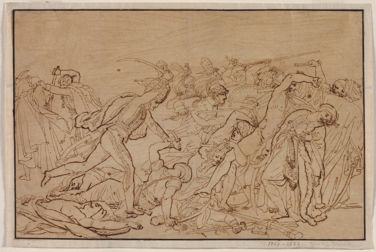 Estudio para La revuelta de El Cairo de Anne Louis Girodet de Roucy Trioson
