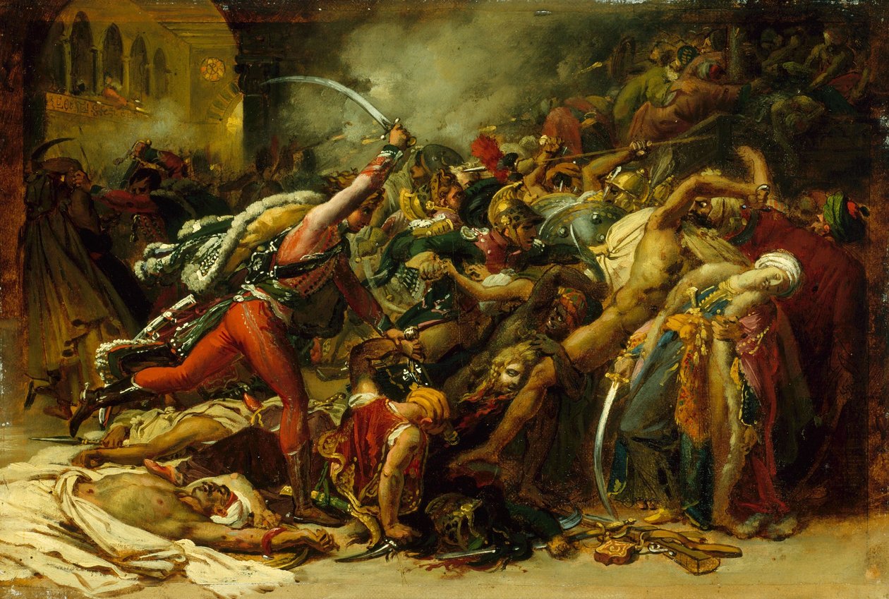 Boceto de La revuelta de El Cairo de Anne Louis Girodet de Roussy Trioson