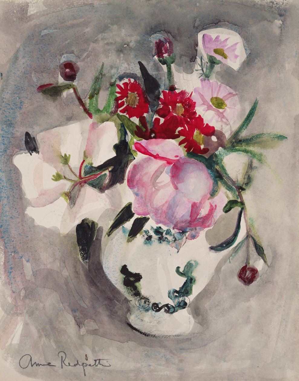 Flores, c.1955 (acuarela sobre papel) de Anne Redpath