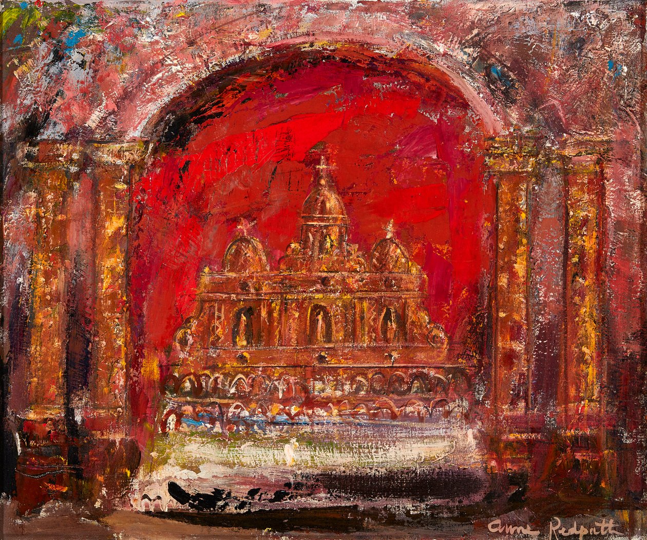 En una iglesia, San Pablo (óleo sobre lienzo) de Anne Redpath