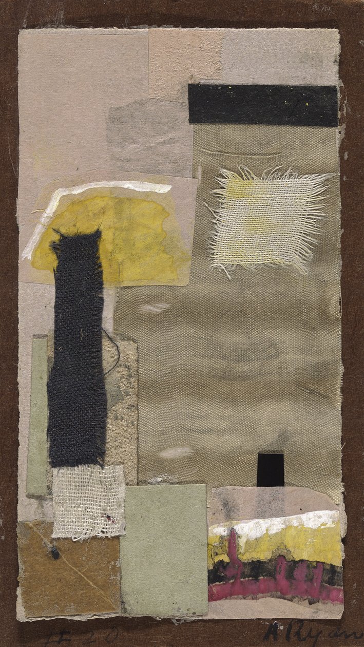Sin título (nº 20), c.1948-54 (collage de tela, papel de color, papel de lija, gouache y acuarela sobre cartón) de Anne Ryan