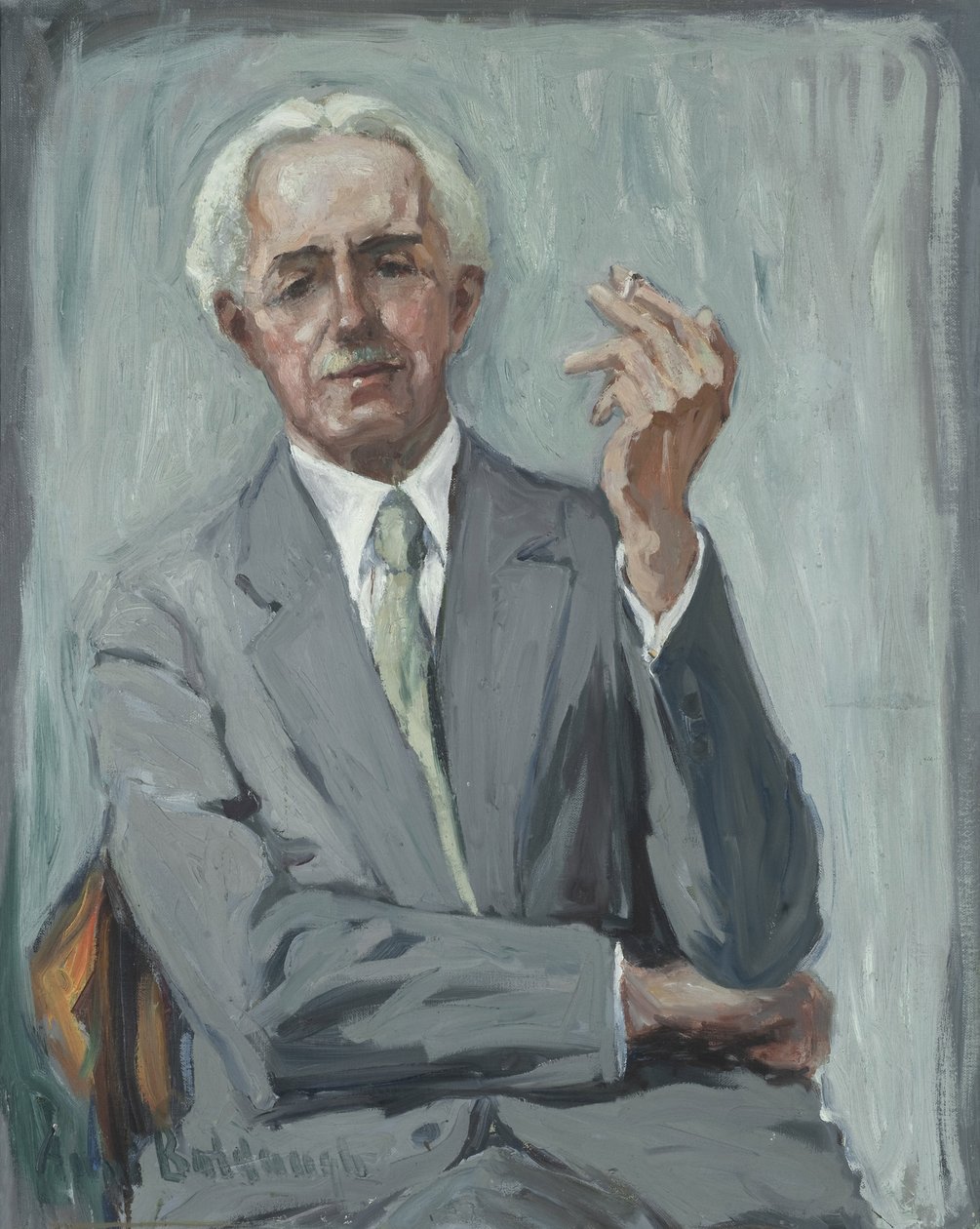 Retrato de Charles Reiffel, c.1938 (óleo sobre lienzo) de Anni Baldaugh