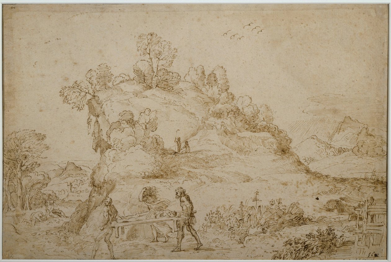 Paisaje y figuras de Annibale Carracci