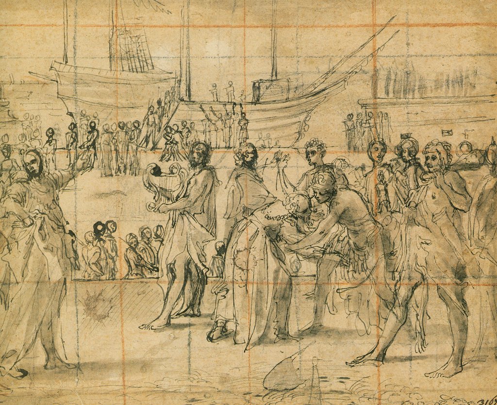Encuentro de Jasón y el rey Eetes de Annibale Carracci