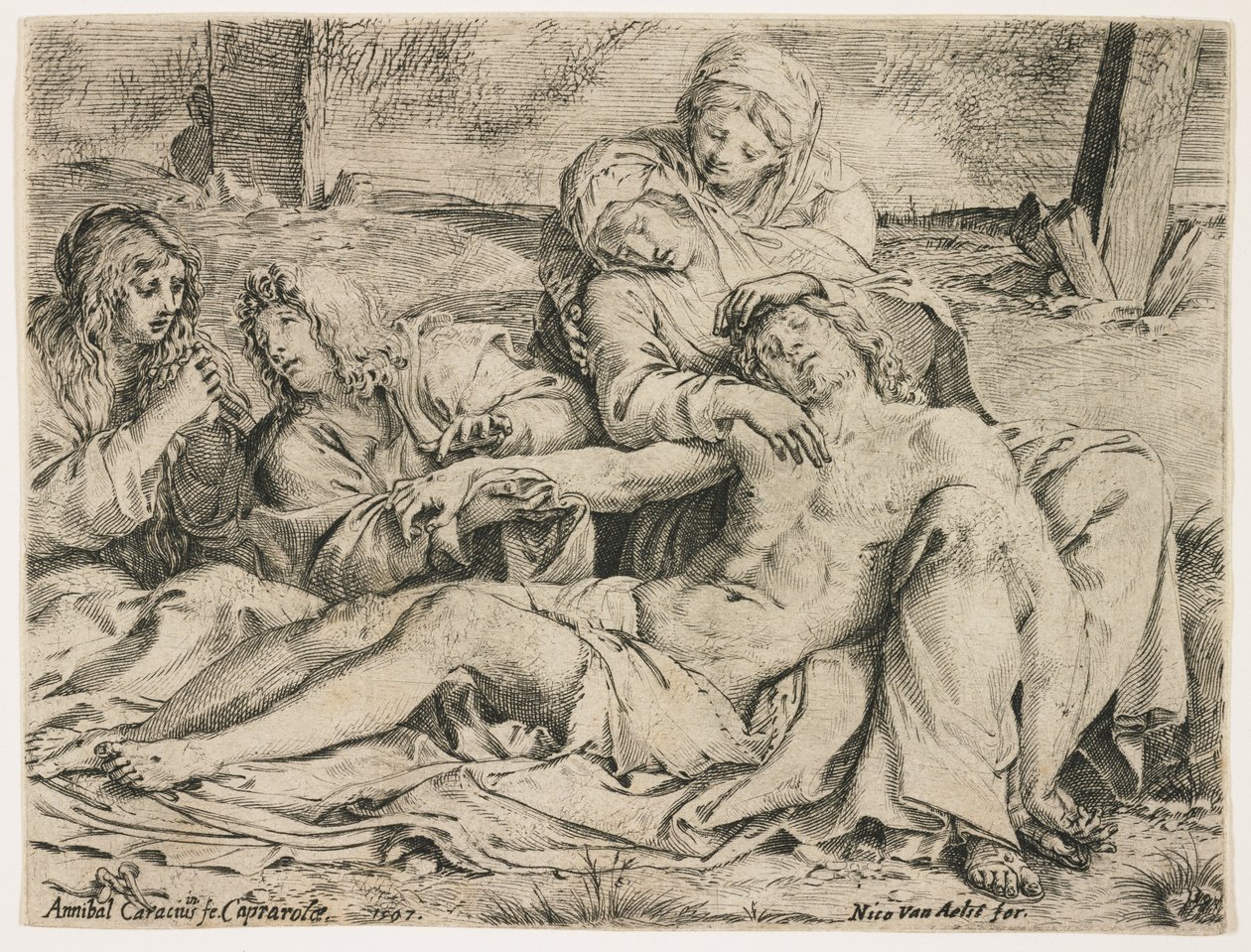 Pietà, o el Cristo de Caprarola, 1597 de Annibale Carracci
