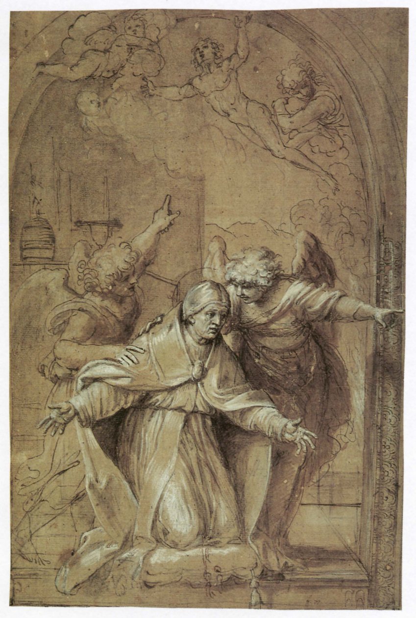 San Gregorio rezando por las almas en el purgatorio de Annibale Carracci