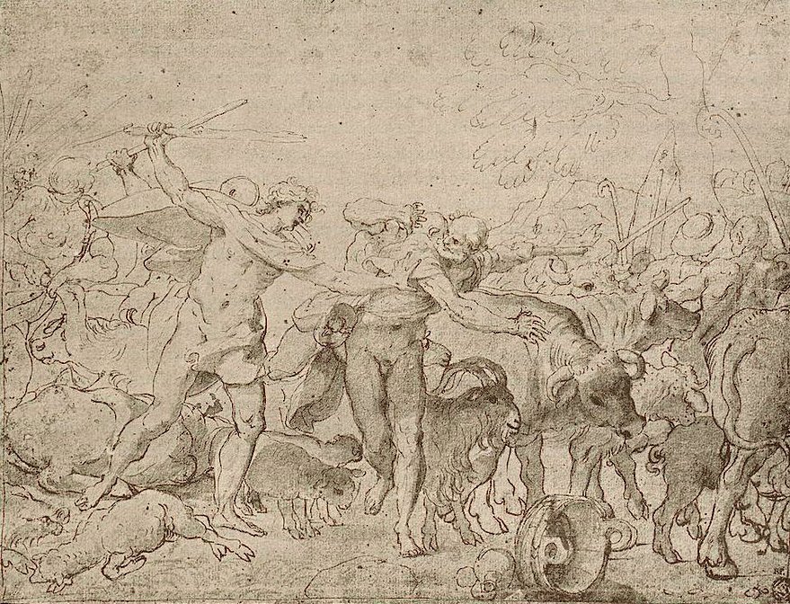 Boceto para frescos del Palazzo Magnani de Annibale Carracci