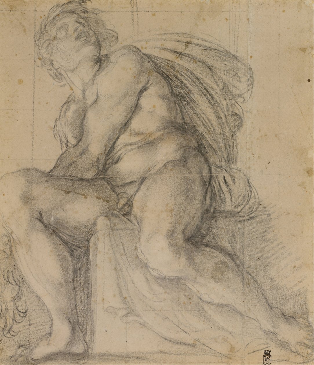 Estudio para un ignudo de Annibale Carracci