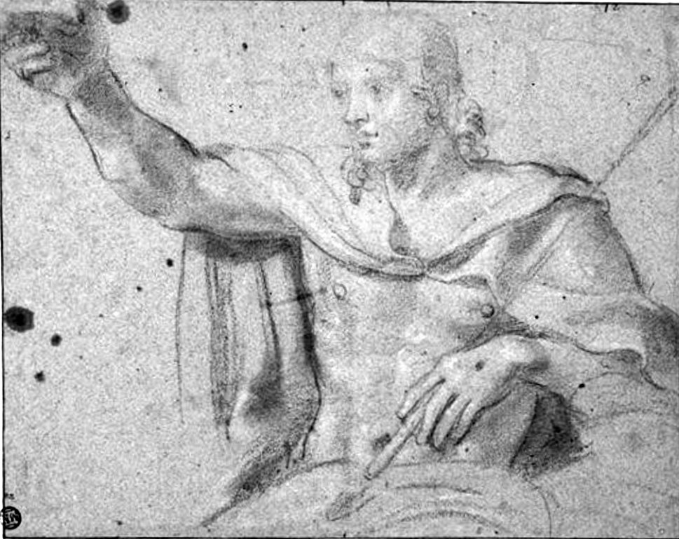 Estudio para los frescos de la bóveda de la Capilla Cerasi de Annibale Carracci