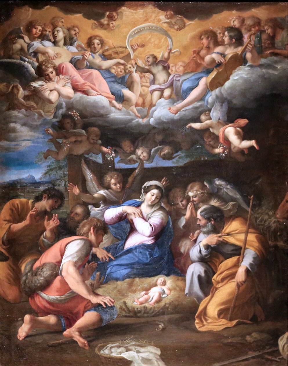 La adoración de los pastores de Annibale Carracci