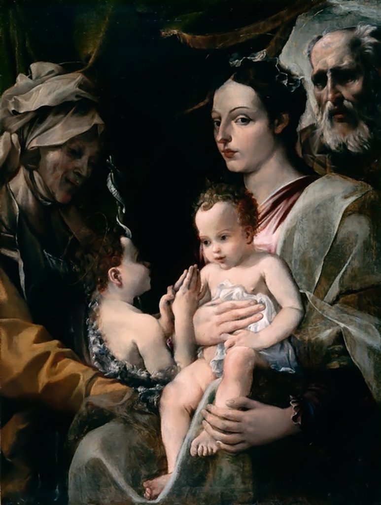 La Sagrada Familia con Santa Isabel y San Juan de Annibale Carracci
