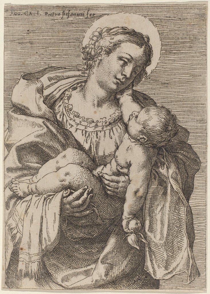 La Virgen y el Niño con una manzana de Annibale Carracci