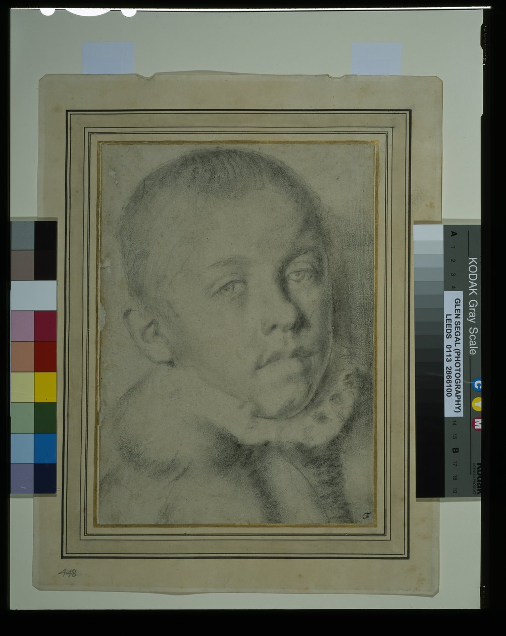 Retrato de un niño de Annibale (follower of) Carracci
