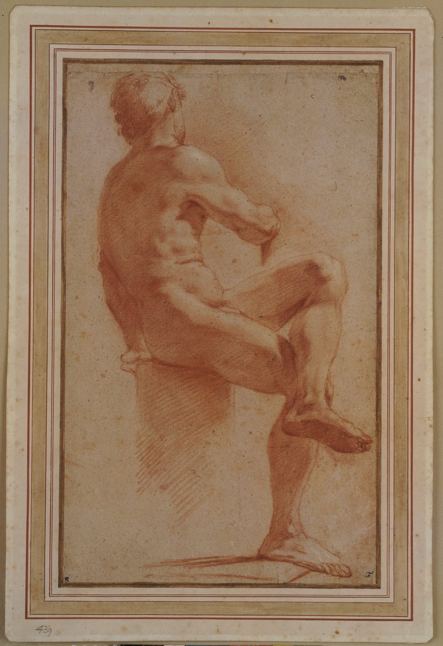 Desnudo masculino sentado de espaldas de Annibale Carracci