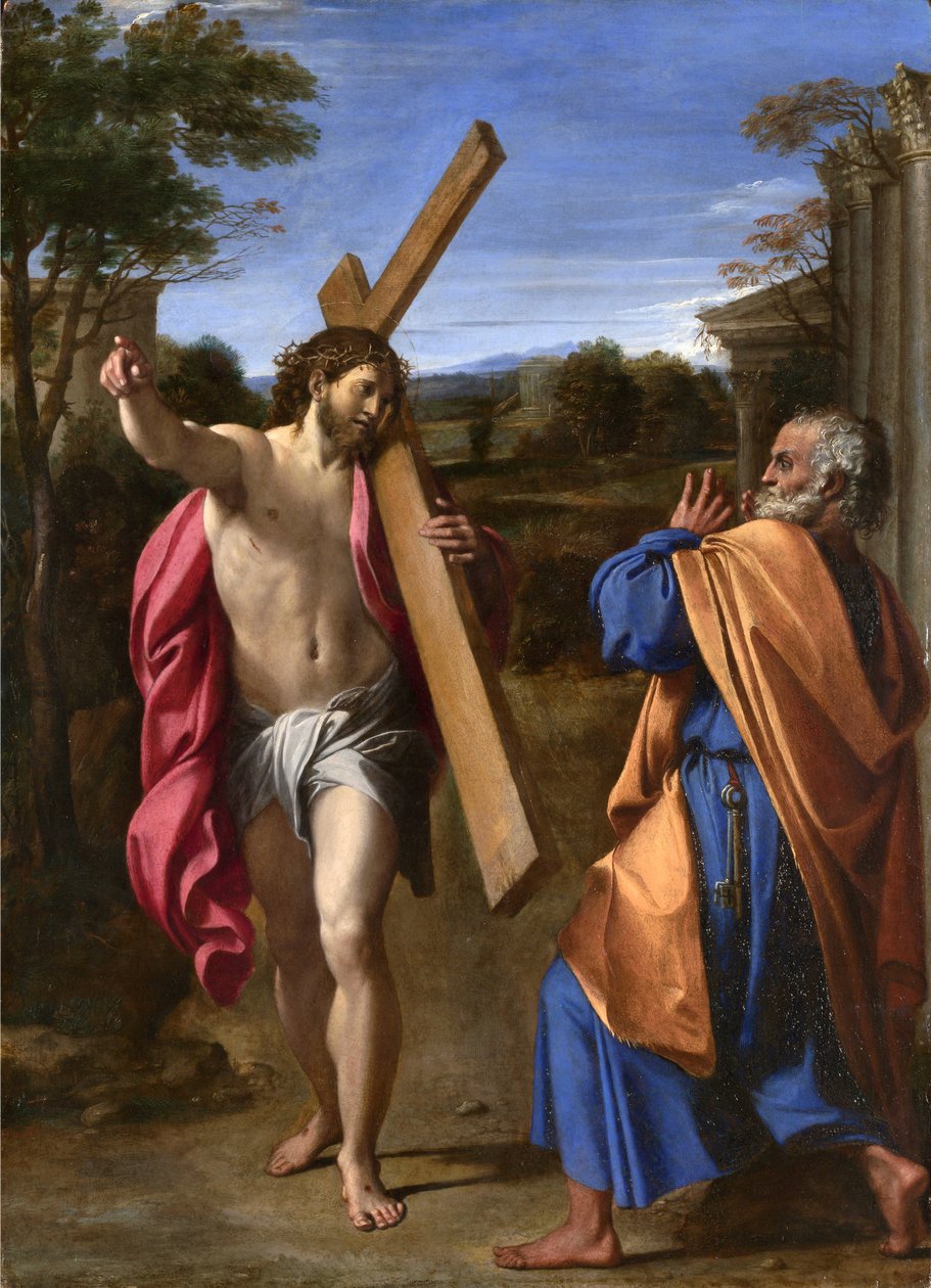 Cristo Apareciendo a San Pedro en la Vía Apia de Annibale Carracci