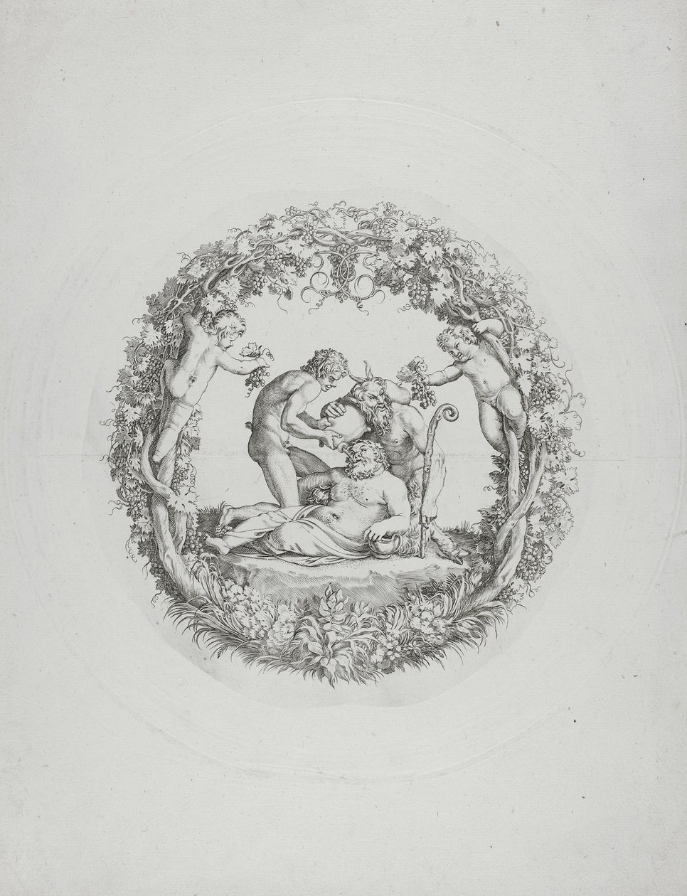 Silenus ebrio (la "Tazza Farnese") de Annibale Carracci
