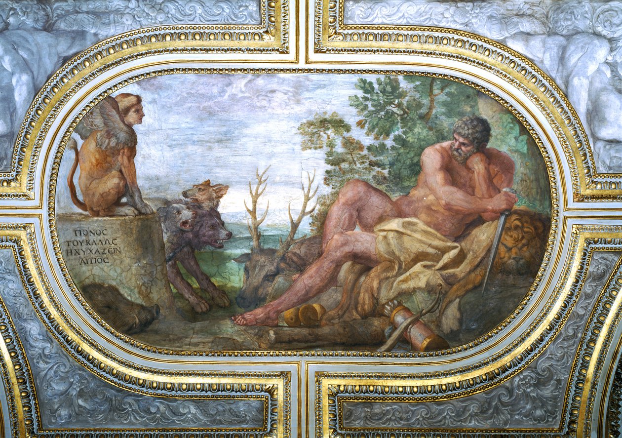 Hércules y la Esfinge con Cerbero, del 