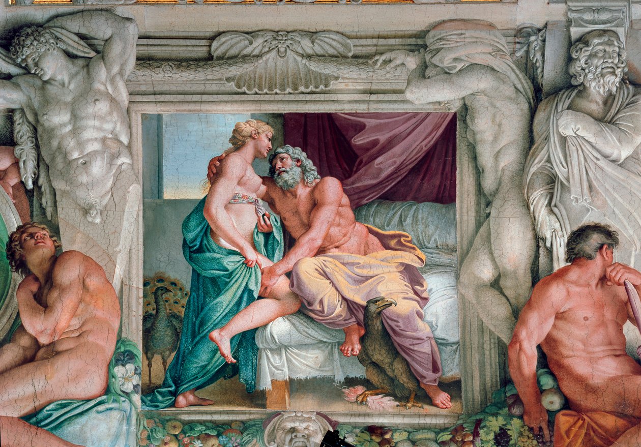 Júpiter y Juno. Fresco por Annibale Carracci (Annibal Carrache) (1560-1609). 1597-1600 Roma, Palazzo Farnese de Annibale Carracci
