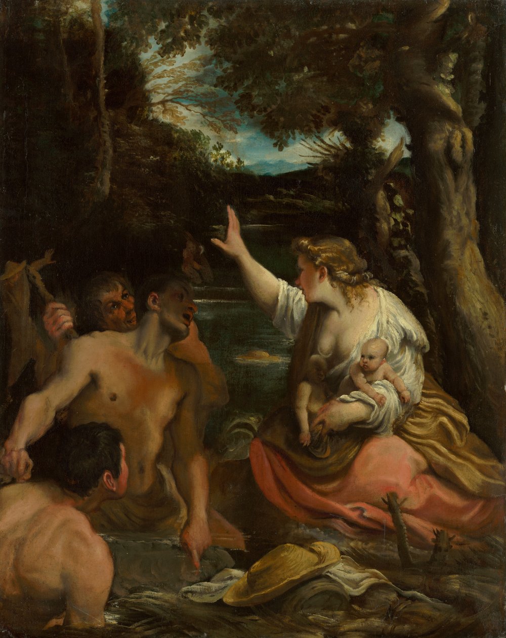 Latona y los campesinos licios Latona protegiendo a sus hijos, 1585 de Annibale Carracci