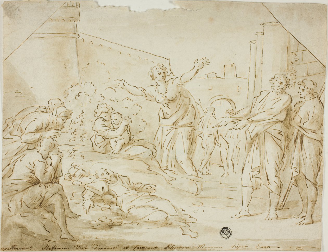 Luto por el cuerpo de San Esteban de Annibale Carracci