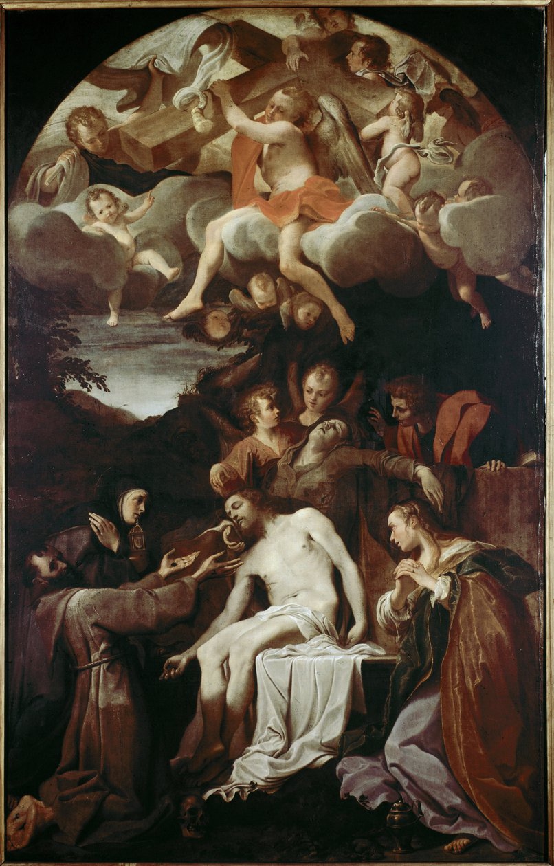 Piedad con Santa Clara, San Francisco, Santa María Magdalena y San Juan de Annibale Carracci