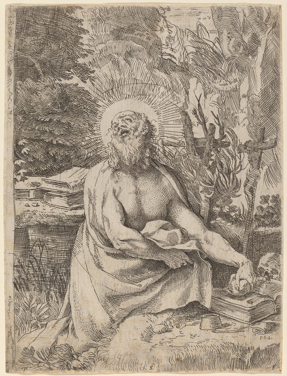 San Jerónimo en el Desierto de Annibale Carracci
