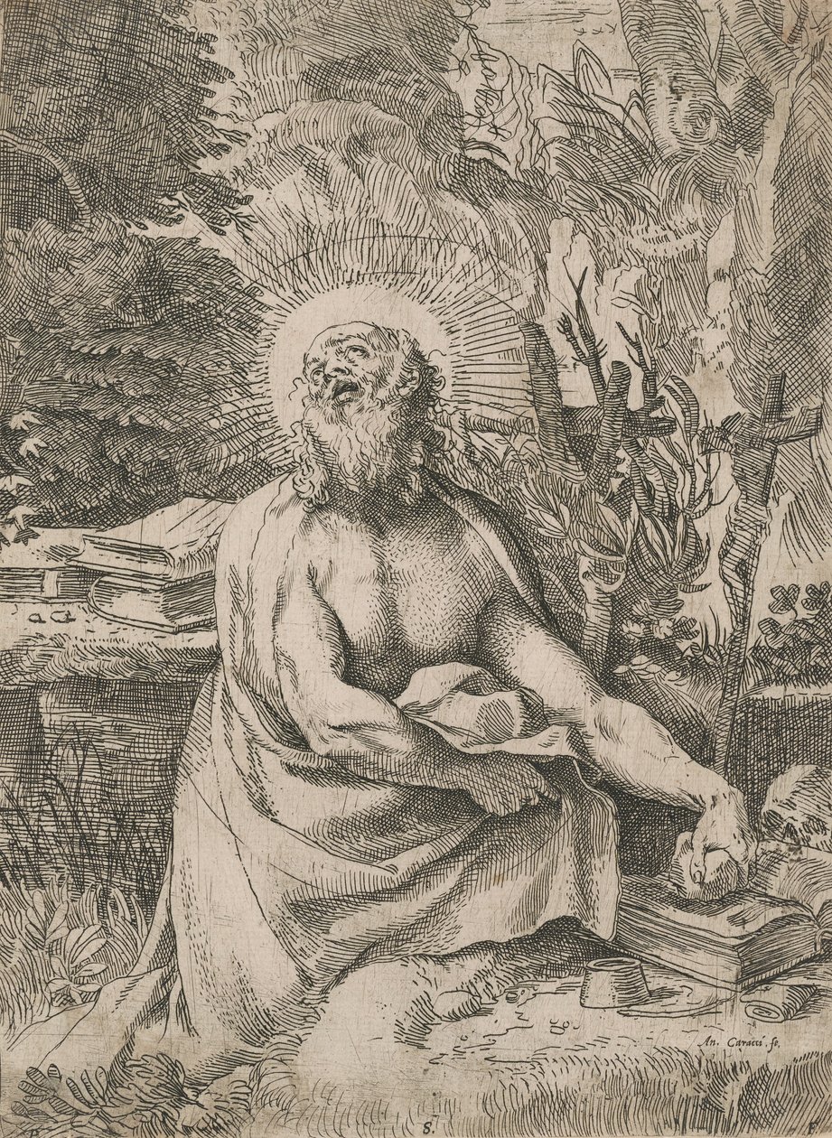 San Jerónimo en el desierto de Annibale Carracci
