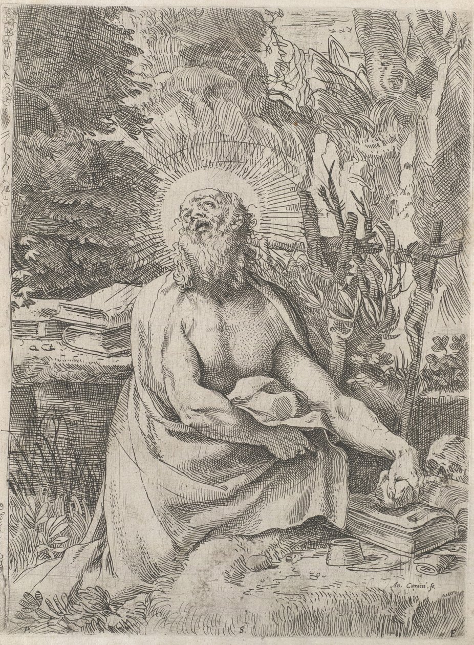 San Jerónimo en el desierto de Annibale Carracci