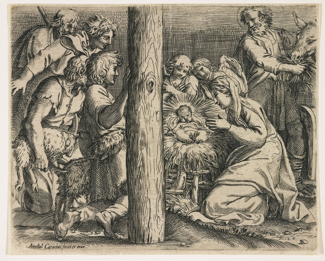 La adoración de los pastores, c. 1606 de Annibale Carracci