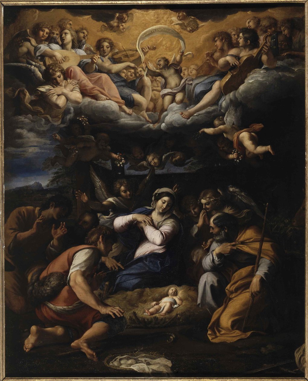 La adoración de los pastores, ca. 1597 de Annibale Carracci