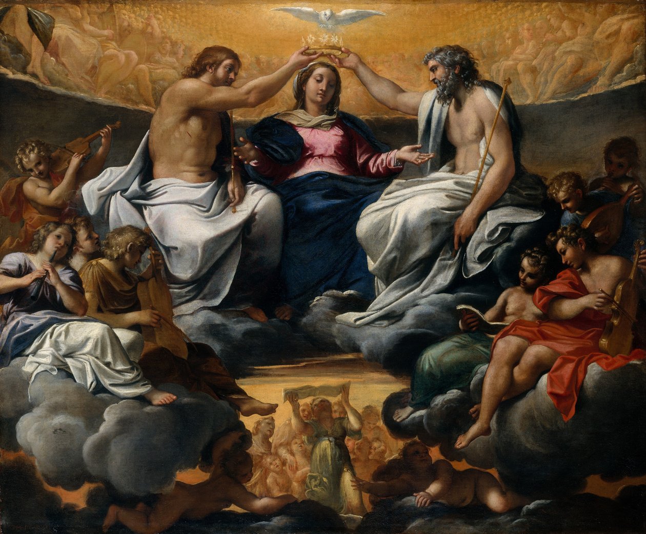 La coronación de la Virgen de Annibale Carracci